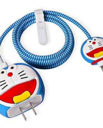 Doraemon Silicone 20W Charger Adapter Case & Cable Protector Set